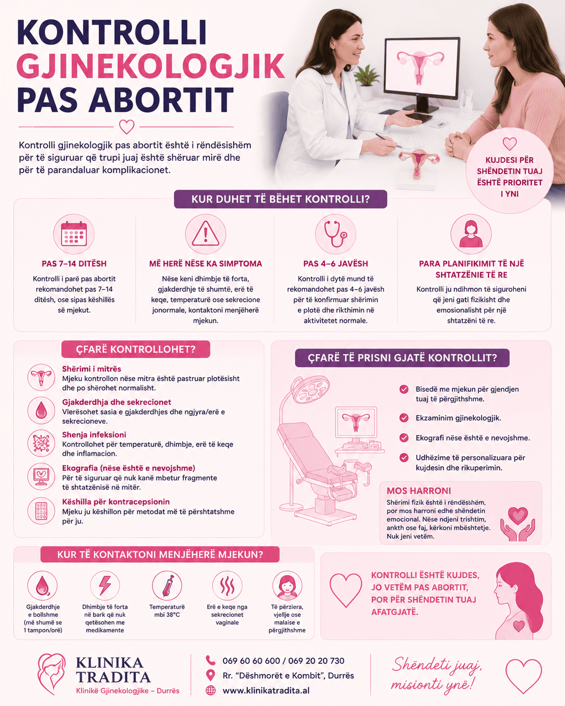 Kontrolli gjinekologjik pas abortit