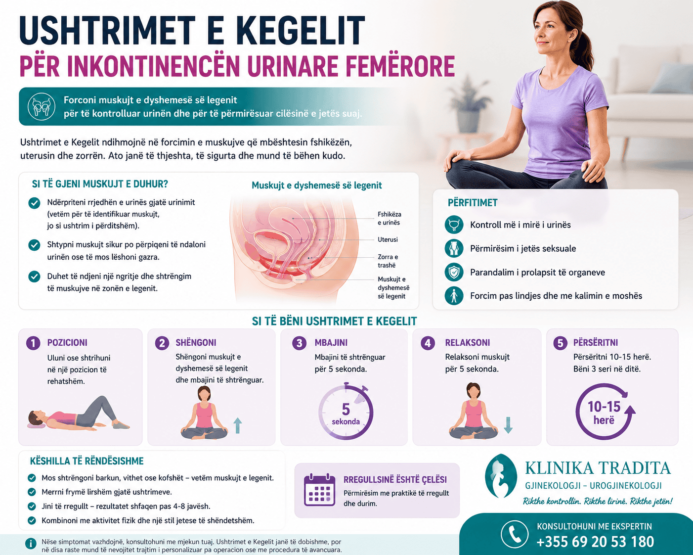 Ushtrimet Kegel per inkontinencen urinare femerore